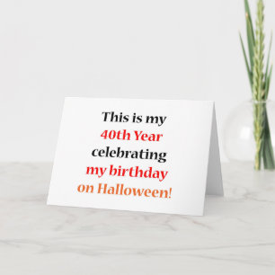 Carte 40 Anniversaire d'Halloween