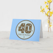 Carte 40 ans 40e anniversaire bleu (Fleur jaune)