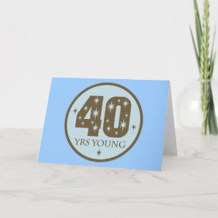 Carte 40 ans 40e anniversaire bleu