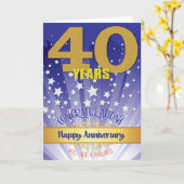 Carte 40 ans de récupération Anniversaire Bold Numéros (Fleur jaune)