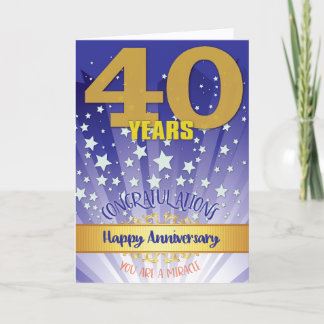 Carte 40 ans de récupération Anniversaire Bold Numéros