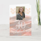 Carte 40 ans et fabuleuse Fleur de marguerite Aquarelle (Devant)