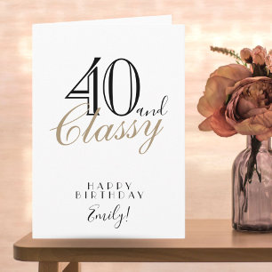 Carte 40 ans et Fabuleux Élégante Typographie 40e Annive