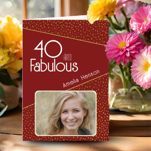 Carte 40 ans et fabuleux Photographie Anniversaire 40 an