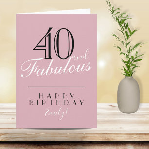 Carte 40 ans et Fabuleux Typographie 40e Anniversaire