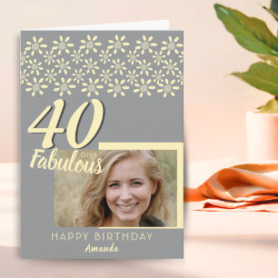 Carte 40 ans & Fabuleux Fleur de Marguerite Aquarelle Ph