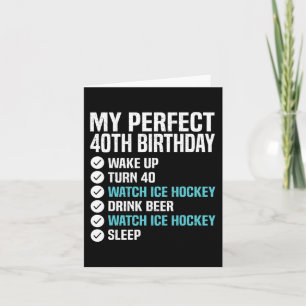 Carte 40 ans Parfait 40e anniversaire de hockey sur glac