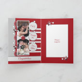 Carte 40 ans Ruby anniversaire photo rouge et gris (Intérieur)