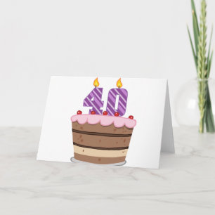 Carte 40 ans sur le gâteau d'anniversaire