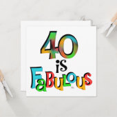 Carte 40 est Fabuleux T-shirts et cadeaux d'anniversaire (Devant/Arrière en situation)