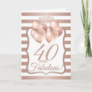 Carte 40 Et fabuleux 40e anniversaire Rose Gold