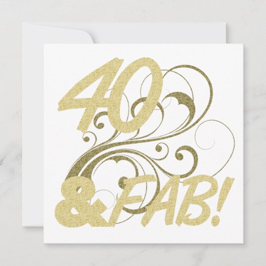 Carte 40 Et Fabuleux Anniversaire (Devant)