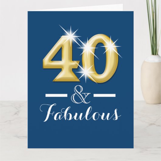 Carte 40 et fabuleux anniversaire d'or bleu (Devant)