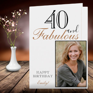 Carte 40 et fabuleux moderne Elegant Photo Anniversaire