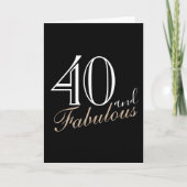 Carte 40 et fabuleux script moderne Noir 40 Anniversaire (Devant)
