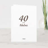 Carte 40 & Fabuleux Peach Peach Pink Aquarelle Photo (Dos)