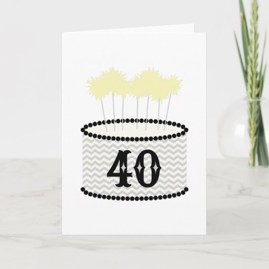 Carte 40 gâteau d'anniversaire (Devant)