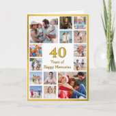 Carte 40 years (or any age) of happy memories birthday (Devant)