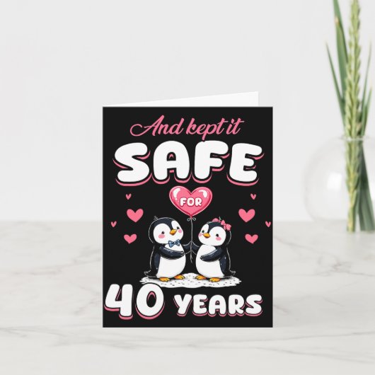 Carte 40 Years Wedding Anniversary Penguin Couples Match (Devant)