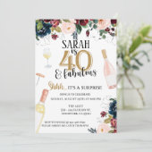 CARTE 40E, 40E ANNIVERSAIRE, VIN, SURPRISE (Debout devant)