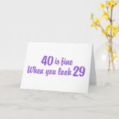 Carte 40e anniversaire (Fleur jaune)