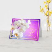Carte 40e anniversaire Alicia Orchids Cadre doré moderne (Fleur jaune)