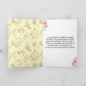 Carte 40e anniversaire, amie rose et jaune (Intérieur)