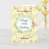 Carte 40e anniversaire, amie rose et jaune (Fleur jaune)