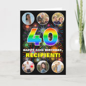 Carte 40e anniversaire : Arc en ciel amusant #, Nom pers (Devant)