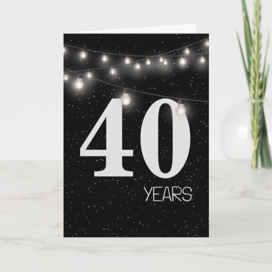 Carte 40e anniversaire avec lumières et étoiles (Devant)