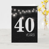 Carte 40e anniversaire avec lumières et étoiles (Fleur jaune)