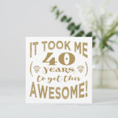 Carte 40e anniversaire Awesome (Debout devant)