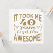 Carte 40e anniversaire Awesome (Devant/Arrière en situation)