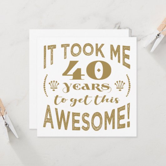 Carte 40e anniversaire Awesome (Devant/Arrière en situation)