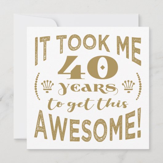 Carte 40e anniversaire Awesome (Devant)
