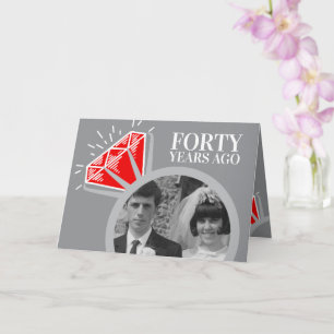 Carte 40e anniversaire bague de rubis maintenant puis ph