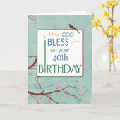 Carte 40e anniversaire, bénis toi, religieux (Fleur jaune)