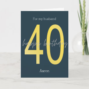 Carte 40e anniversaire bleu et or