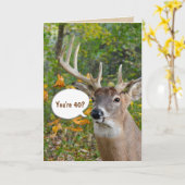 Carte 40e anniversaire buck in woods (Fleur jaune)