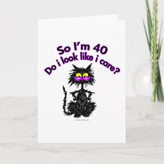 Carte 40e anniversaire Cadeaux de chats (Devant)
