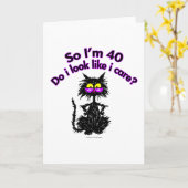 Carte 40e anniversaire Cadeaux de chats (Fleur jaune)