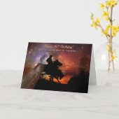 Carte 40e anniversaire Cowboy Country Western (Fleur jaune)