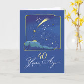 Carte 40e anniversaire d'adoption avec étoiles et ciel n (Fleur jaune)