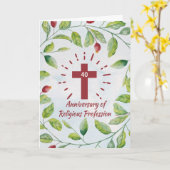 Carte 40e anniversaire de la profession religieuse à Nun (Fleur jaune)