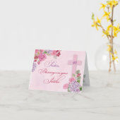 Carte 40e anniversaire de la vie religieuse Nonne cathol (Fleur jaune)