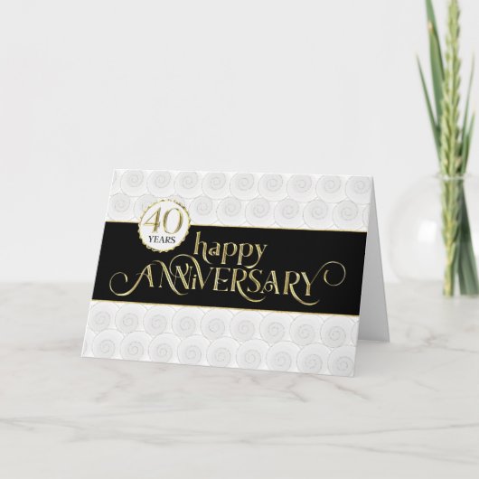 Carte 40e anniversaire de l'employé - Or noir prestigieu (Devant)