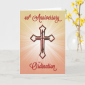 Carte 40e anniversaire de l'ordination, Croix de Ruby (Fleur jaune)