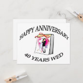 Carte 40e anniversaire de mariage (Devant/Arrière en situation)