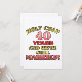 Carte 40e anniversaire de mariage drôle (Devant/Arrière en situation)