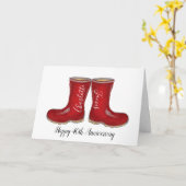 Carte 40e anniversaire de Mariage rubis jardinage welly  (Fleur jaune)